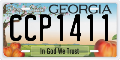GA license plate CCP1411