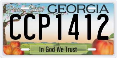 GA license plate CCP1412