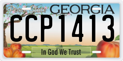 GA license plate CCP1413