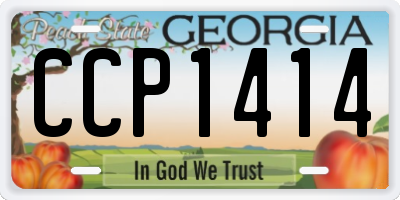 GA license plate CCP1414