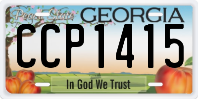 GA license plate CCP1415
