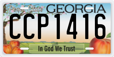 GA license plate CCP1416