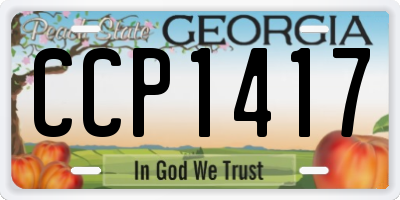 GA license plate CCP1417