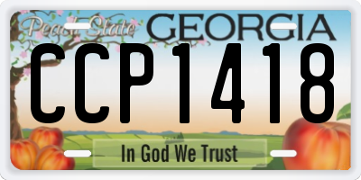 GA license plate CCP1418