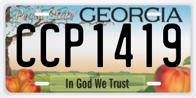 GA license plate CCP1419