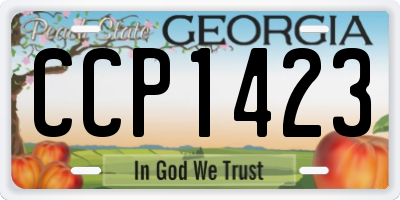 GA license plate CCP1423