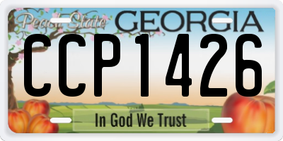 GA license plate CCP1426