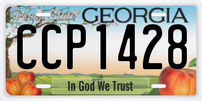 GA license plate CCP1428