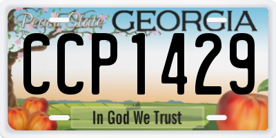 GA license plate CCP1429
