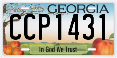 GA license plate CCP1431