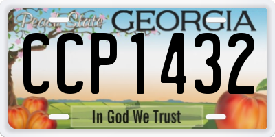 GA license plate CCP1432