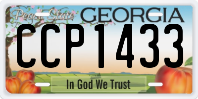 GA license plate CCP1433