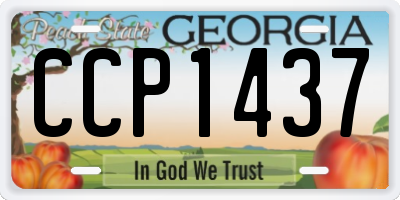 GA license plate CCP1437