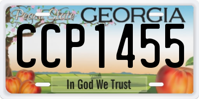 GA license plate CCP1455