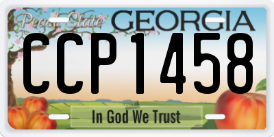 GA license plate CCP1458