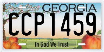 GA license plate CCP1459