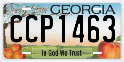 GA license plate CCP1463