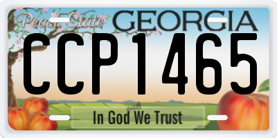 GA license plate CCP1465