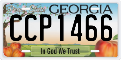 GA license plate CCP1466