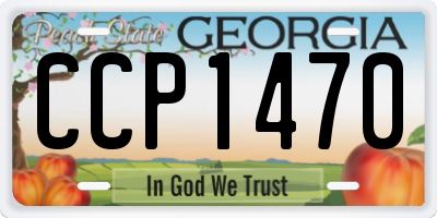 GA license plate CCP1470
