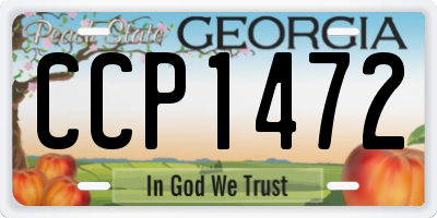 GA license plate CCP1472