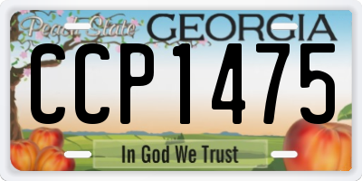 GA license plate CCP1475