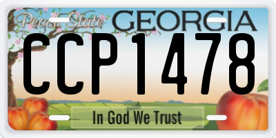 GA license plate CCP1478