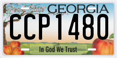 GA license plate CCP1480