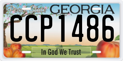 GA license plate CCP1486