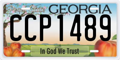GA license plate CCP1489
