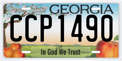 GA license plate CCP1490