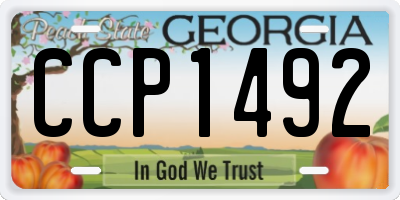 GA license plate CCP1492