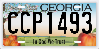 GA license plate CCP1493