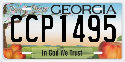 GA license plate CCP1495