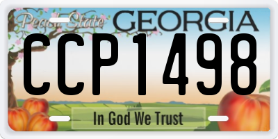 GA license plate CCP1498