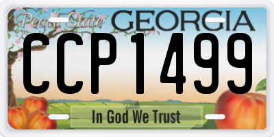 GA license plate CCP1499