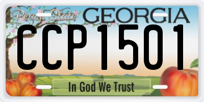 GA license plate CCP1501