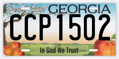 GA license plate CCP1502