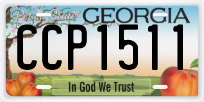 GA license plate CCP1511