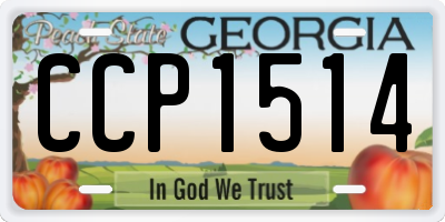 GA license plate CCP1514