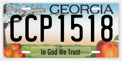 GA license plate CCP1518