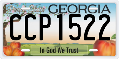GA license plate CCP1522