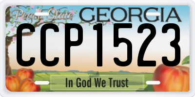 GA license plate CCP1523