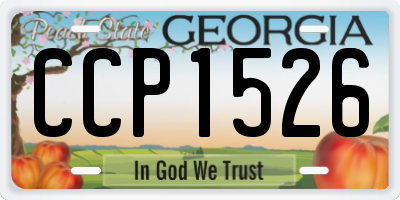 GA license plate CCP1526