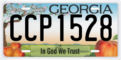 GA license plate CCP1528