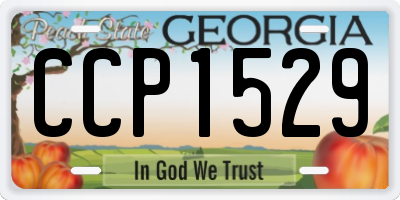GA license plate CCP1529