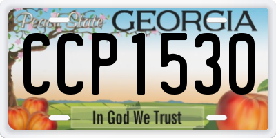 GA license plate CCP1530