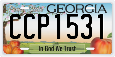 GA license plate CCP1531