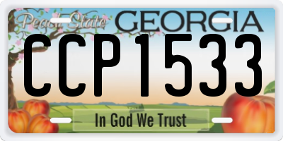 GA license plate CCP1533