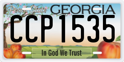 GA license plate CCP1535
